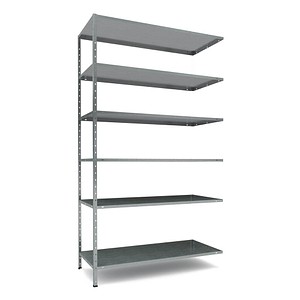SZ Metall Anbauregal 12200 silber 80,0 x 35,0 x 200,0 cm