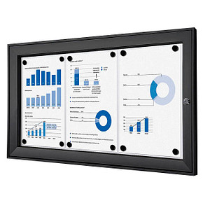 Showdown® Displays Schaukasten schwarz 3x DIN A4 74,1 x 2,3 x 38,8 cm, 1 St.