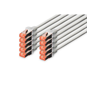 DIGITUS RJ45-Stecker/RJ-45 Stecker Netzwerkkabel DK-1644-005-10 0,5 m grau, 10 St.