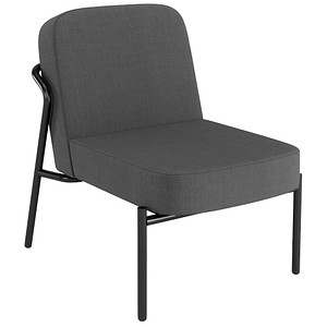 medso powered by PAPERFLOW Sessel MEDSO S Rund anthrazit schwarz Stoff 58,0 x 74,3 x 73,6 cm, 1 St.