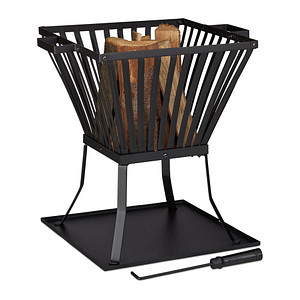 relaxdays Feuerkorb XL schwarz