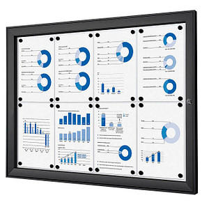 Showdown® Displays Schaukasten schwarz 8x DIN A4 96,1 x 2,3 x 69,6 cm, 1 St.