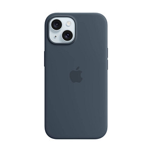 Apple Silikon Case mit MagSafe Handy-Cover für Apple iPhone 15 sturmblau