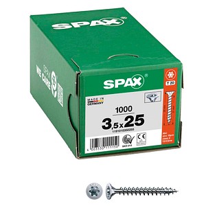 SPAX® Universalschrauben T20 Senkkopf WIROX 1191010350255 3,5 mm x 25 mm, 1.000 St.