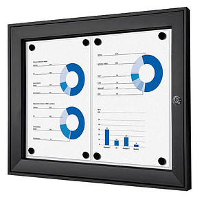 Showdown® Displays Schaukasten schwarz 2x DIN A4 52,1 x 2,3 x 38,8 cm, 1 St.