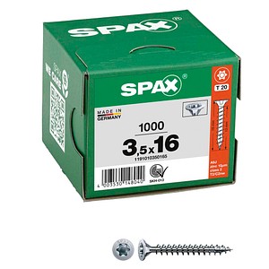 SPAX® Universalschrauben T20 Senkkopf WIROX 1191010350165 3,5 mm x 16 mm, 1.000 St.