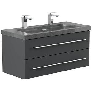 POSSEIK Waschbecken mit Unterschrank YAMO 100 grafit 100,0 x 45,0 x 50,0 cm