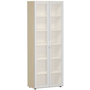 geramöbel Aktenschrank Flex, S-386821-GTA ahorn, Acrylglas satiniert 5 Fachböden 80,0 x 42,0 x 216,0 cm