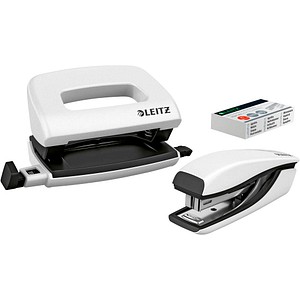 LEITZ Locher und Heftgeräte Set NeXXt WOW perlweiß