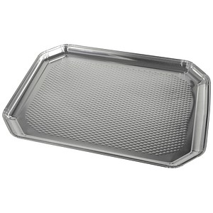 STARPAK Einweg-Servierplatten silber 26,0 x 3,5 cm, 5 St.