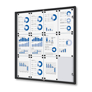 Showdown® Displays Schaukasten Economy schwarz 12x DIN A4 93,1 x 2,6 x 96,3 cm, 1 St.