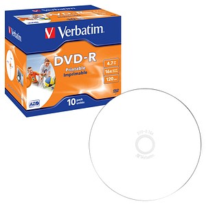 10 verbatim DVD-R 4,7 GB bedruckbar