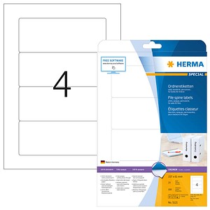 HERMA Ordneretiketten 5121 weiß, 25 Blatt