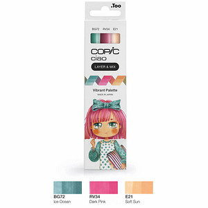 COPIC® Ciao Vibrant Palette Layoutmarker-Set farbsortiert 1,0 + 6,0 mm, 3 St.