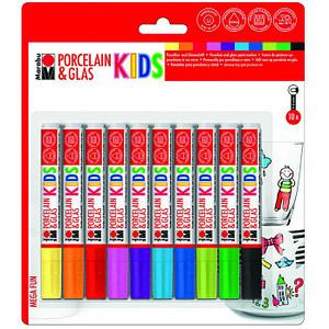 Marabu KiDS MEGA FUN Porzellanstifte farbsortiert 1,0 - 3,0 mm, 10 St.