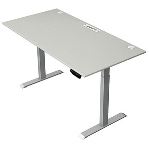 Kerkmann Move 1 plus elektrisch höhenverstellbarer Schreibtisch lichtgrau rechteckig, T-Fuß-Gestell grau 160,0 x 80,0 cm