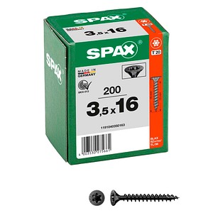 SPAX® Universalschrauben T20 Senkkopf BLAX 1191040350163 3,5 mm x 16 mm, 200 St.
