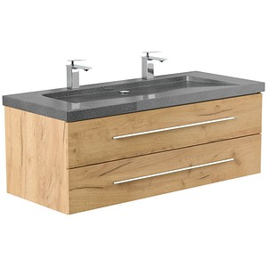 POSSEIK Waschbecken mit Unterschrank YAMO 130 eiche gold 130,0 x 45,0 x 50,0 cm