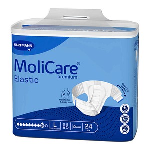 HARTMANN Inkontinenzhosen MoliCare® premium Elastic 9, L unisex für sehr schwere Inkontinenz, 24 St.