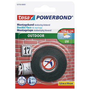 tesa Montageband POWERBOND Outdoor 55750 doppelseitiges Klebeband 19,0 mm x 1,5 m, 1 Rolle