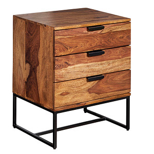 WOHNLING Nachttisch rechteckig Massivholz sheesham 40,0 x 50,0 x 65,0 cm, 1 St.