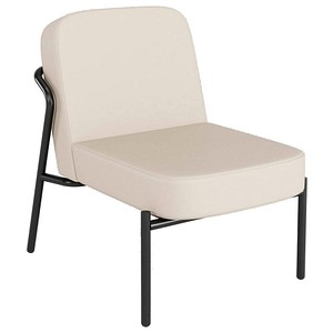 medso powered by PAPERFLOW Sessel MEDSO S Rund creme schwarz Kunstleder 58,0 x 74,3 x 73,6 cm, 1 St.
