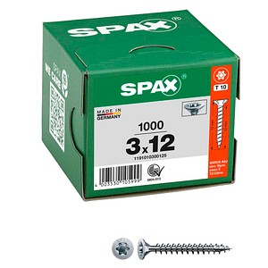 SPAX® Universalschrauben T10 Senkkopf WIROX 1191010300125 3 mm x 12 mm, 1.000 St.