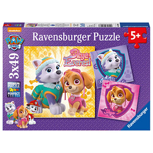 Ravensburger PAW Patrol Bezaubernde Hundemädchen Puzzle, 3 x 49 Teile