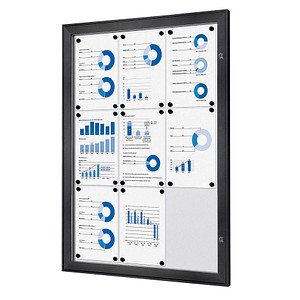Showdown® Displays Schaukasten grau 9x DIN A4 74,1 x 2,3 x 100,4 cm, 1 St.