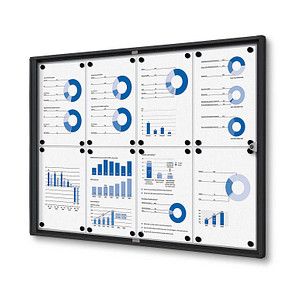 Showdown® Displays Schaukasten Economy schwarz 8x DIN A4 93,1 x 2,6 x 65,5 cm, 1 St.