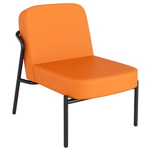 medso powered by PAPERFLOW Sessel MEDSO S Rund orange schwarz Kunstleder 58,0 x 74,3 x 73,6 cm, 1 St.