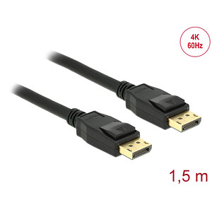 DeLOCK DisplayPort 1.2 Kabel 4K 60 Hz 1,5 m schwarz