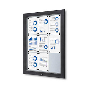 Showdown® Displays Schaukasten Premium grau 9x DIN A4 80,5 x 4,7 x 106,7 cm, 1 St.