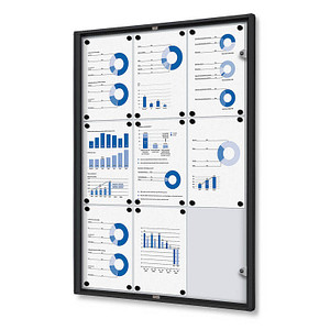 Showdown® Displays Schaukasten Economy schwarz 9x DIN A4 71,1 x 2,6 x 96,3 cm, 1 St.