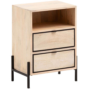 WOHNLING Nachttisch rechteckig Massivholz braun 43,0 x 50,0 x 60,0 cm, 1 St.