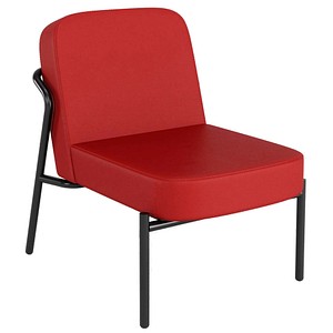 medso powered by PAPERFLOW Sessel MEDSO S Rund rot schwarz Kunstleder 58,0 x 74,3 x 73,6 cm, 1 St.