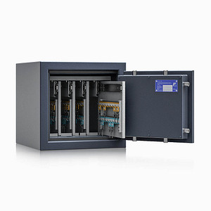 ISS safe4key Schlüsseltresor grau mit 160 Haken, Doppelbartschloss, 42,0 x 42,0 x 40,0 cm, 1 St.
