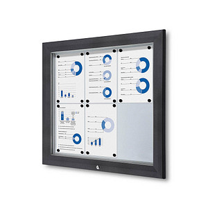 Showdown® Displays Schaukasten Premium grau 6x DIN A4 80,5 x 4,7 x 76,0 cm, 1 St.