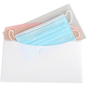 tarifold Maskentaschen antimikrobiell DIN lang transparent genarbt 0,12 mm, 6 St.