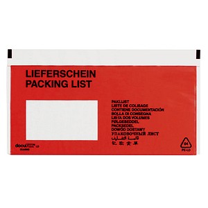 Printus Lieferscheintaschen Kunststoff DIN lang 250 St.