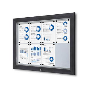 Showdown® Displays Schaukasten Premium grau 8x DIN A4 102,5 x 4,7 x 76,0 cm, 1 St.