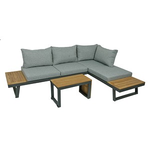 Garden Pleasure Loungegruppe Felice grau, anthrazit Holz, Metall, 11-teilig