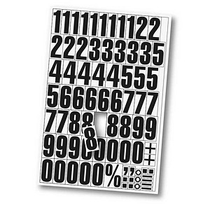EICHNER Ziffern 0-9 Magnete weiß 22,5 x 32,5 cm, 2 Bogen