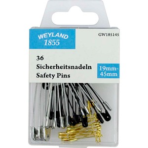 WEYLAND 1855 Sicherheitsnadeln farbsortiert, 36 St.