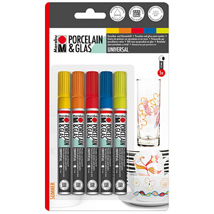 Marabu SUMMER Porzellanstifte farbsortiert 1,0 - 2,0 mm, 5 St.