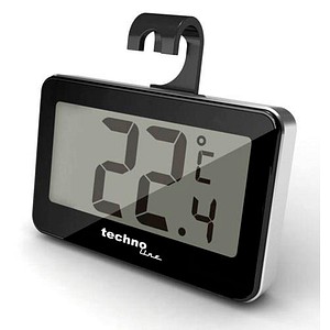 TechnoLine® WS 7012 Gefrier- & Kühlschrankthermometer schwarz, 1 St.