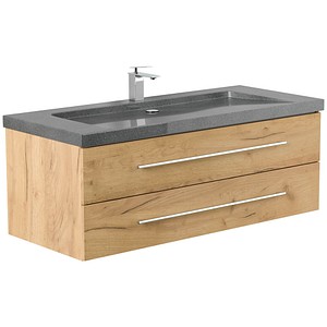 POSSEIK Waschbecken mit Unterschrank YAMO 130 eiche gold 130,0 x 45,0 x 50,0 cm