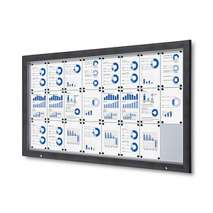 Showdown® Displays Schaukasten Premium grau 24x DIN A4 192,5 x 4,7 x 106,7 cm, 1 St.