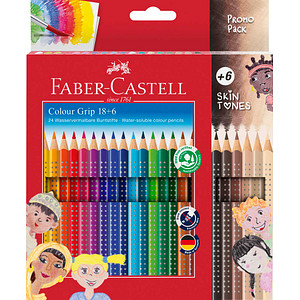 FABER-CASTELL Colour Grip Skin Tones Buntstifte farbsortiert, 24 St.