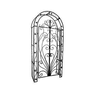 Garden Pleasure Rankbogen mit Tor BAGANA Metall braun Bogen 108,0 x 229,0 cm, 1 St.